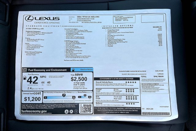 New 2026 Lexus UX 300h AWD w/ Accessory Package (2T) image 14