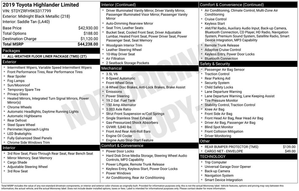 Used 2019 Toyota Highlander Limited FWD image 26