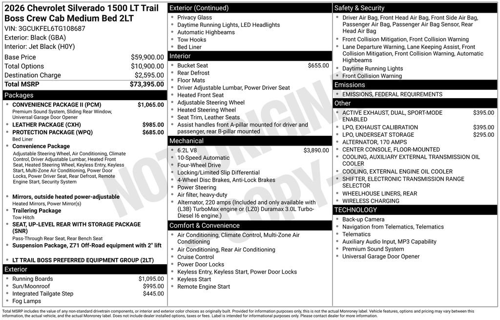 New 2026 Chevrolet Silverado 1500 LT Trail Boss w/ Convenience Package II image 10