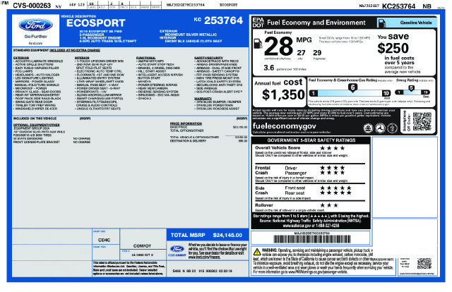 Used 2019 Ford EcoSport SE FWD image 7