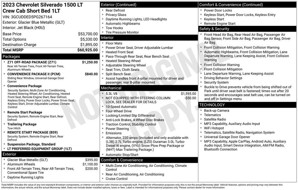 Used 2023 Chevrolet Silverado 1500 LT w/ Z71 Off-Road Package AWD/4WD image 46