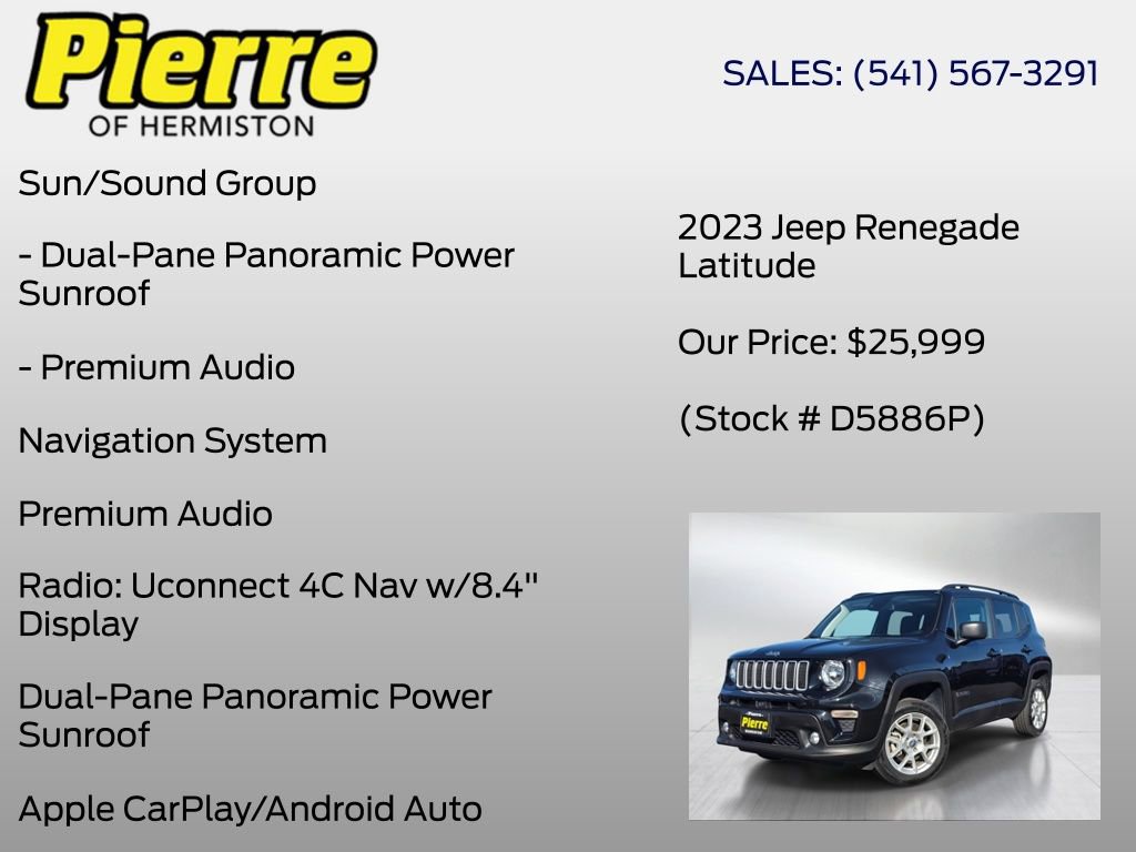 Used 2023 Jeep Renegade Latitude w/ Sun/Sound Group AWD/4WD image 6