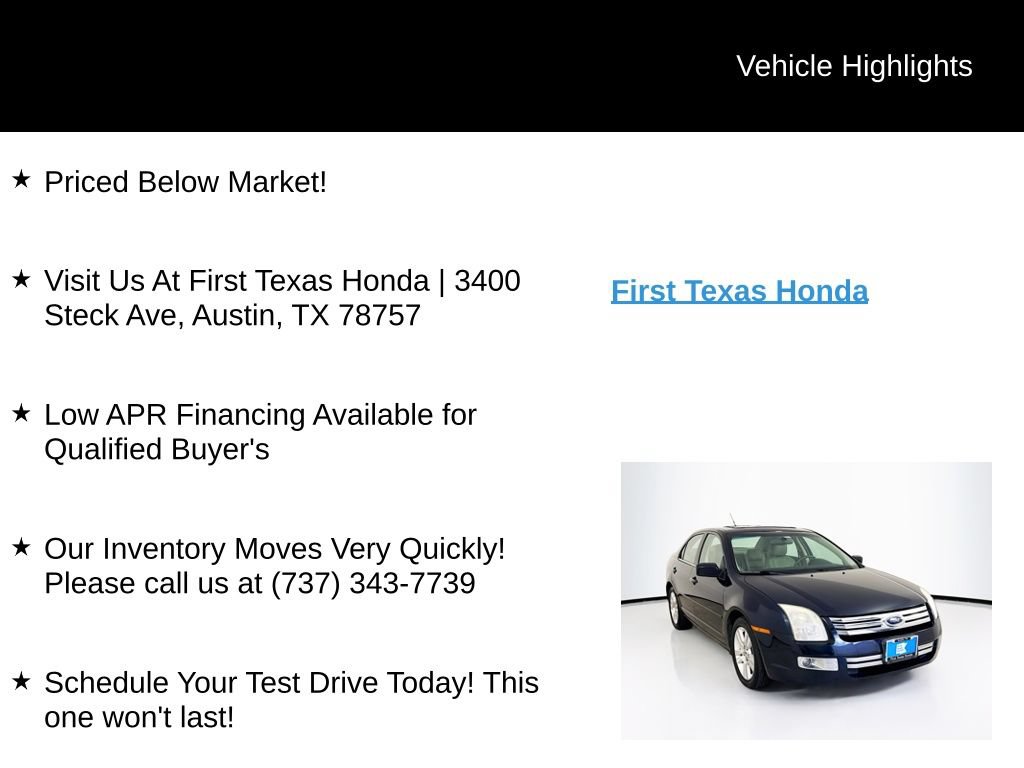 Used 2009 Ford Fusion SEL FWD image 9