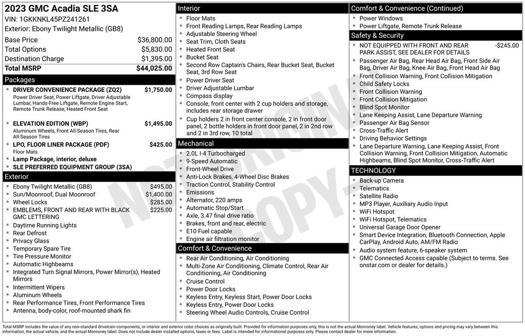 Certified 2023 GMC Acadia SLE w/ Driver Convenience Package FWD image 11