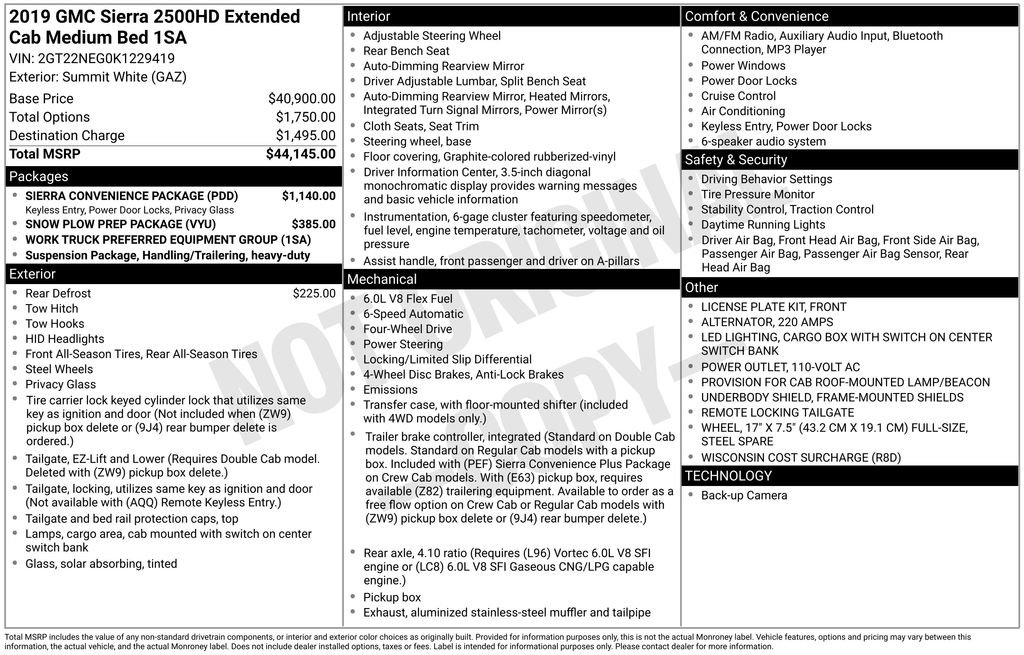 Certified 2019 GMC Sierra 2500 4x4 Double Cab w/ Sierra Convenience Package image 5