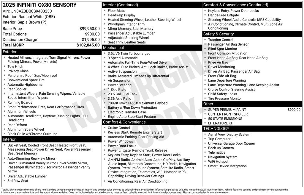 Used 2025 INFINITI QX80 Sensory image 3