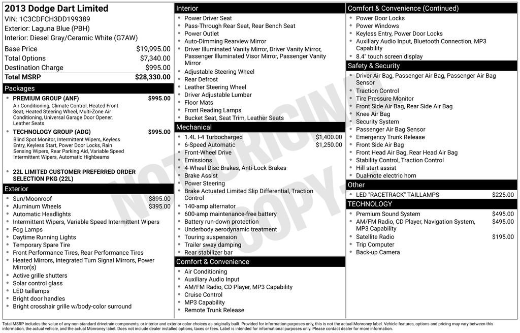 Used 2013 Dodge Dart Limited w/ Technology Group image 6