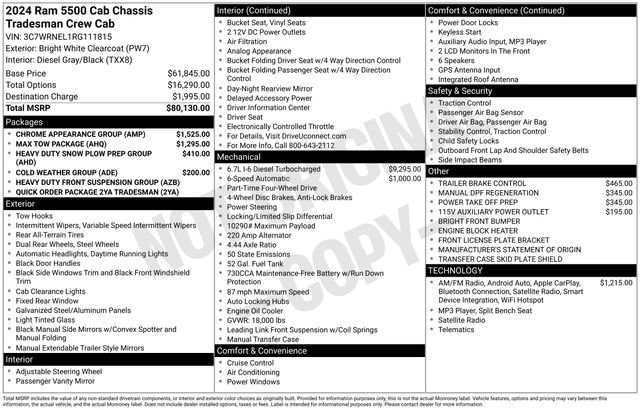 New 2024 RAM 5500 Tradesman w/ Chrome Appearance Group AWD/4WD image 4