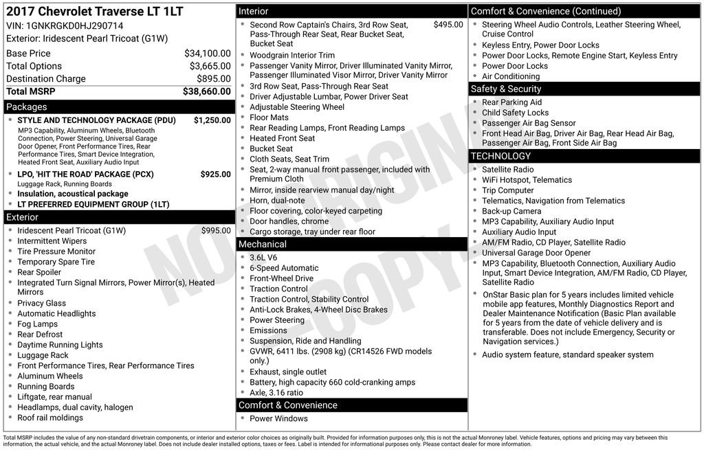 Used 2017 Chevrolet Traverse LT w/ Style and Technology Package FWD image 6