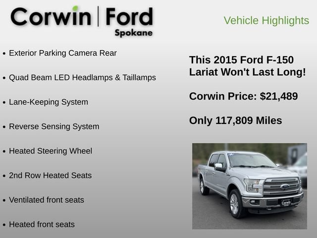 Used 2015 Ford F150 Lariat w/ Equipment Group 502A Luxury AWD/4WD image 30