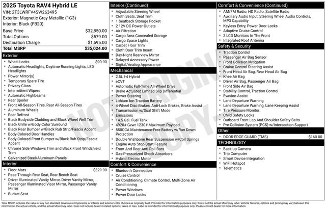 Certified 2025 Toyota RAV4 LE AWD/4WD image 42