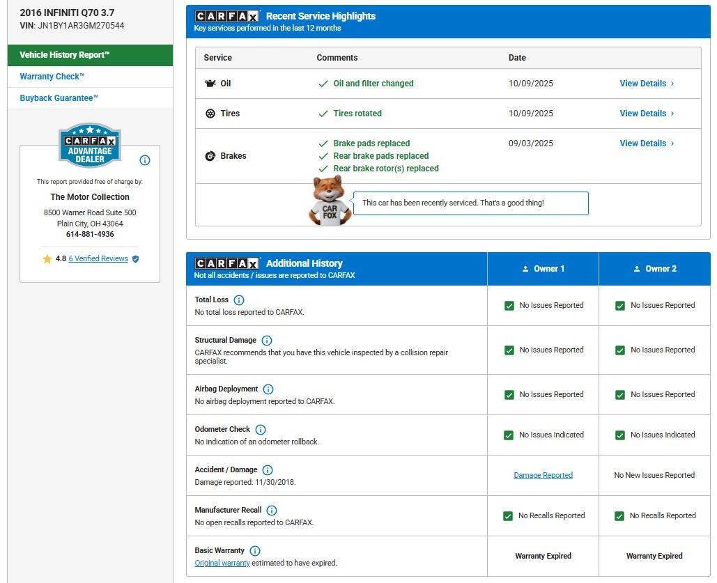 Used 2016 INFINITI Q70 3.7 image 11