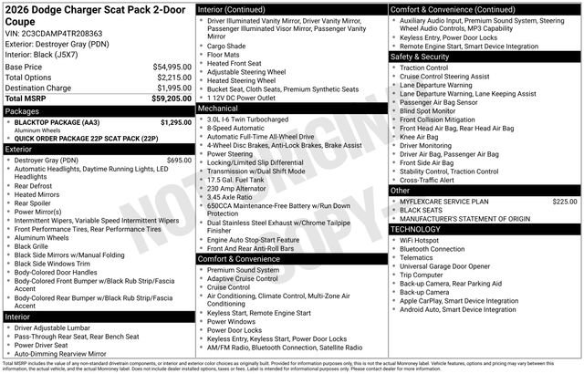 New 2026 Dodge Charger Scat Pack w/ Blacktop Package AWD/4WD image 9