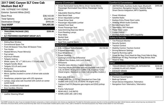 Used 2017 GMC Canyon SLT w/ Trailering Package image 31