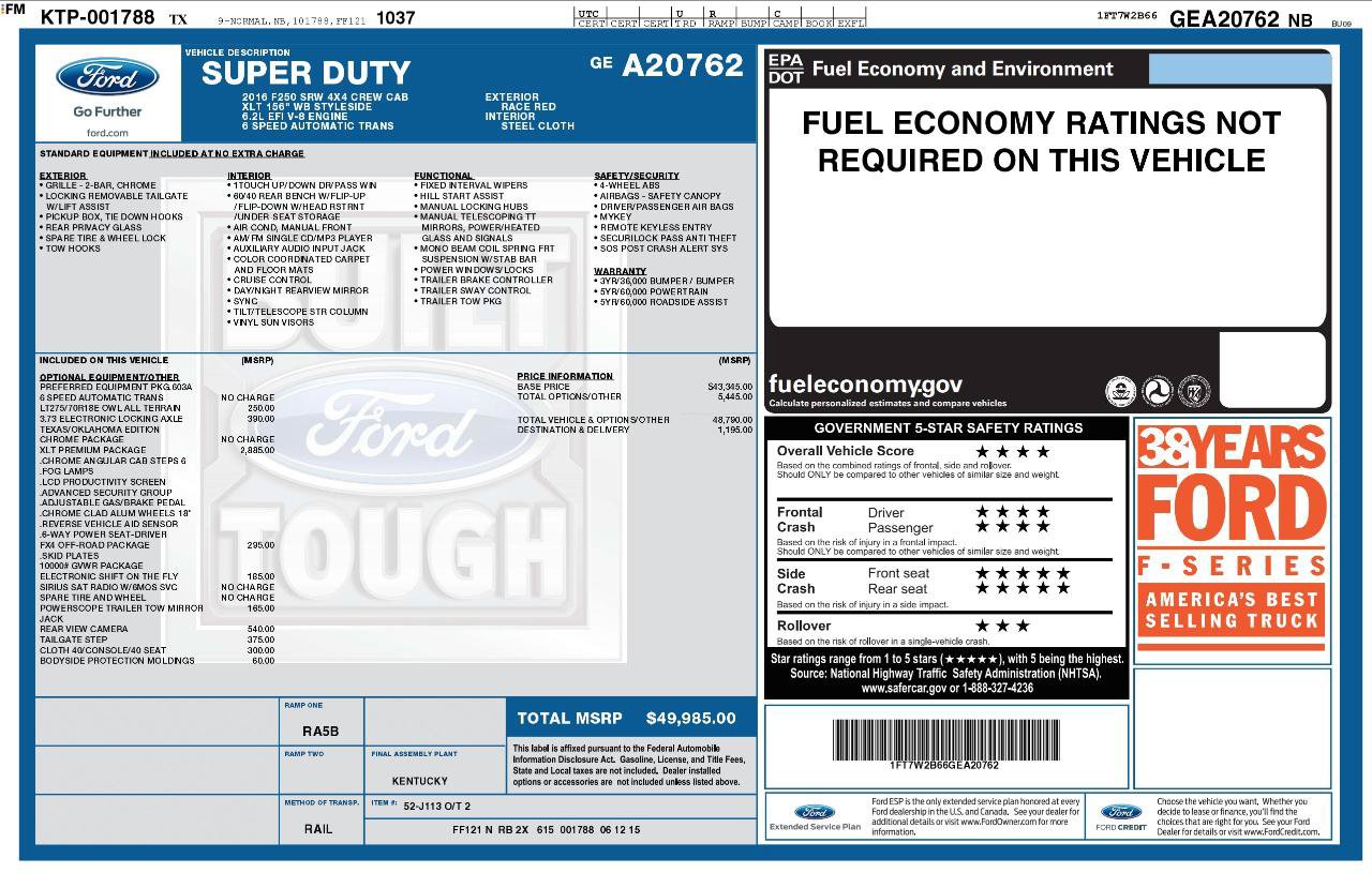 Used 2016 Ford F250 XLT w/ XLT Premium Package AWD/4WD image 4