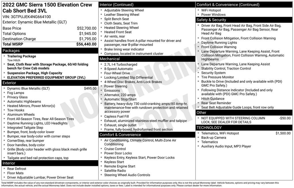 Used 2022 GMC Sierra 1500 Elevation image 3