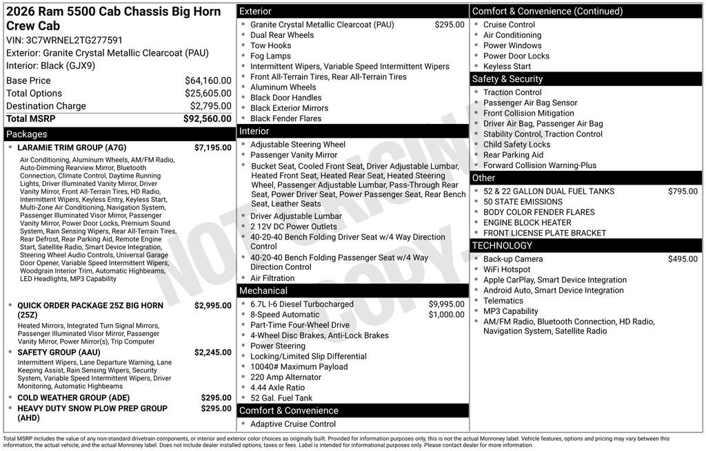 New 2026 RAM 5500 4x4 Crew Cab w/ Laramie Trim Package image 30