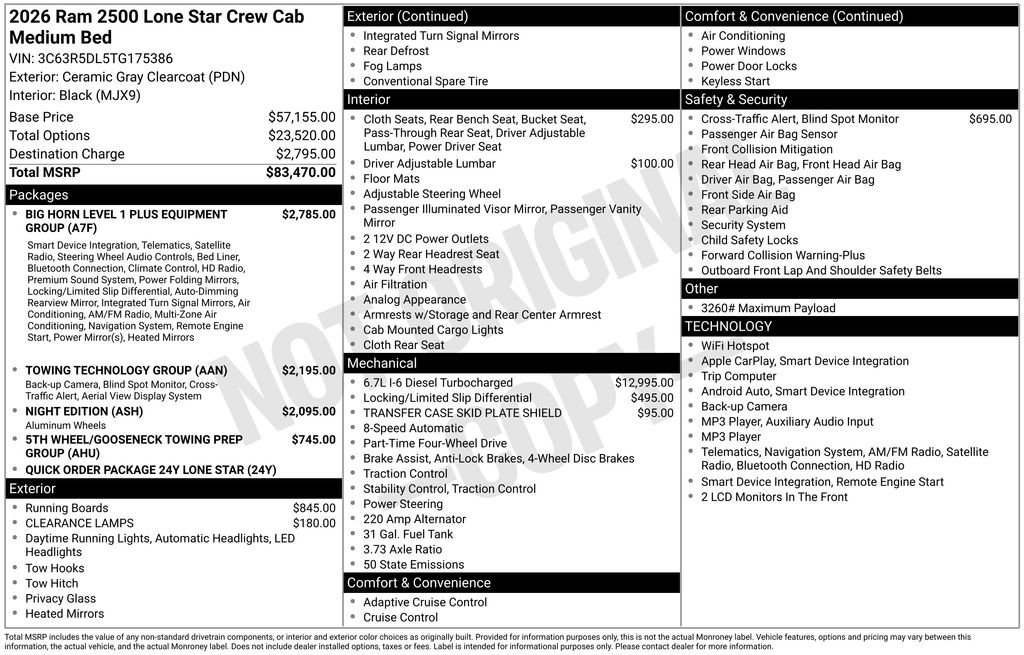Used 2026 RAM 2500 Lone Star AWD/4WD image 5