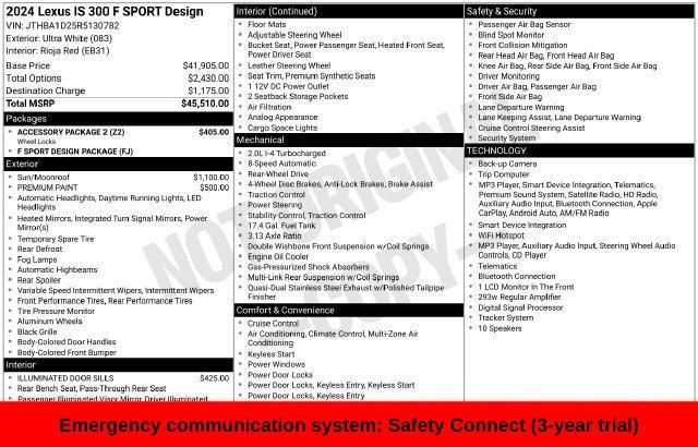 Used 2024 Lexus IS 300 F Sport w/ Accessory Package 2 RWD image 35