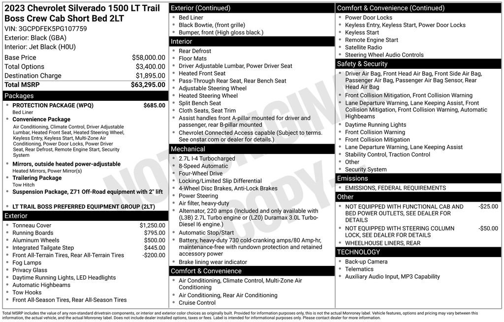 Used 2023 Chevrolet Silverado 1500 LT Trail Boss w/ Protection Package image 6