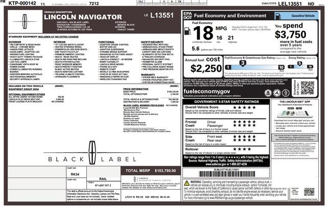 Used 2020 Lincoln Navigator L Black Label image 59