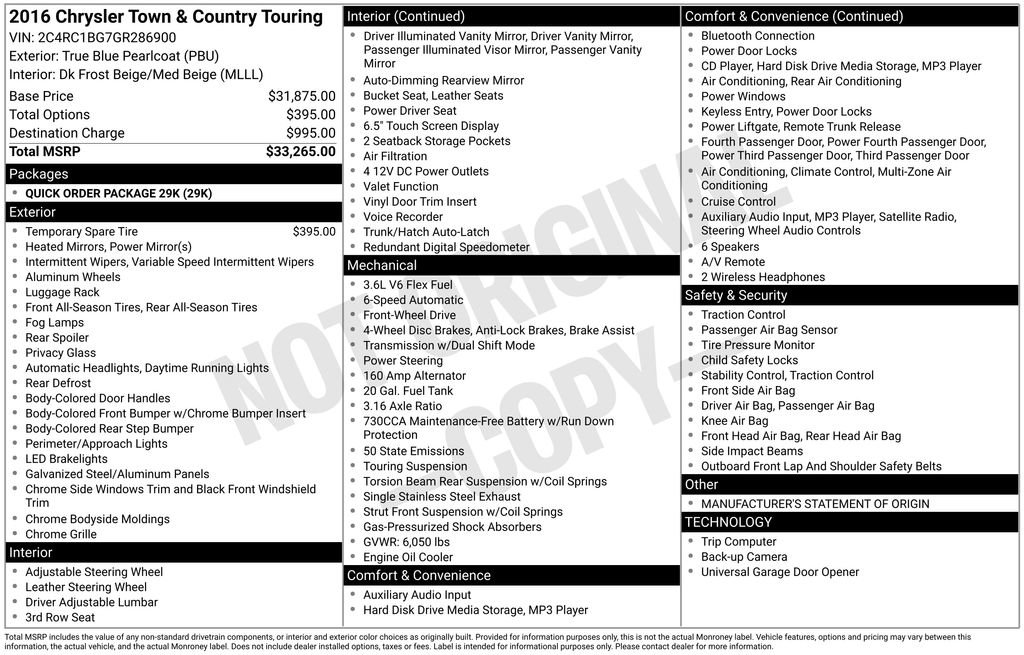 Used 2016 Chrysler Town & Country Touring image 14