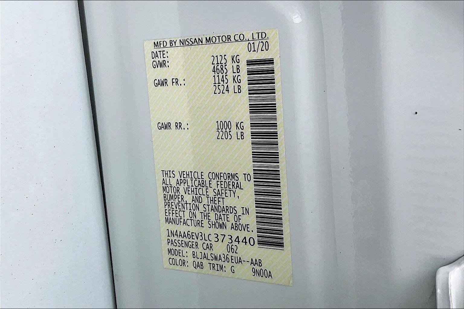 Certified 2020 Nissan Maxima SR w/ Sport Mat Group FWD image 35
