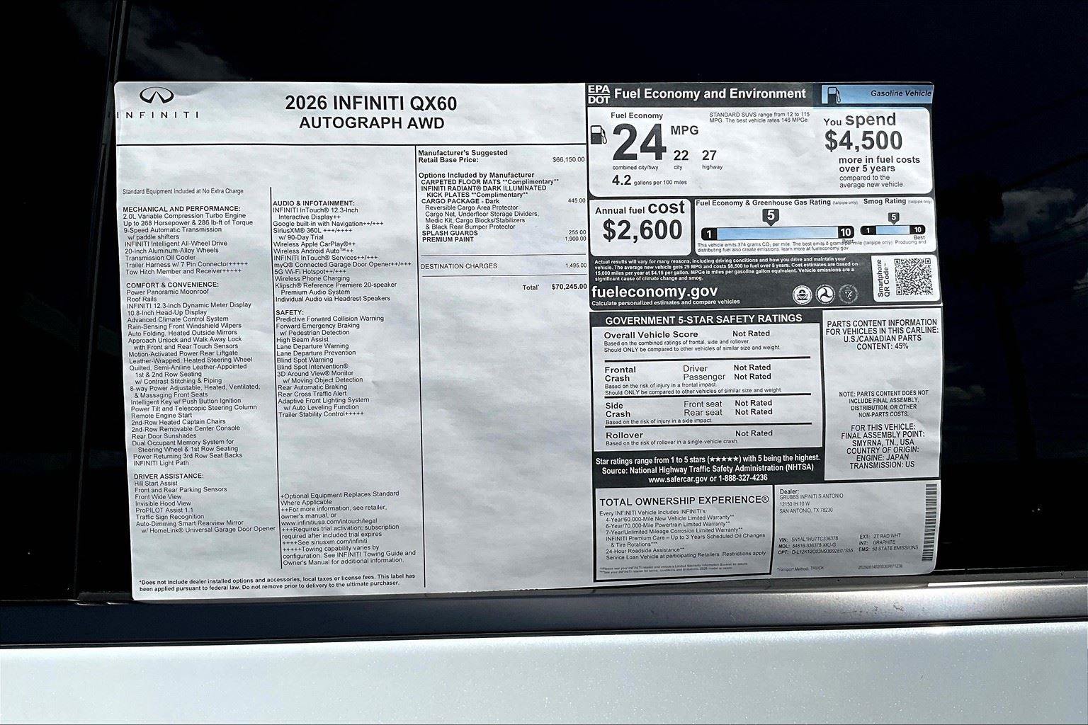 New 2026 INFINITI QX60 Autograph image 20