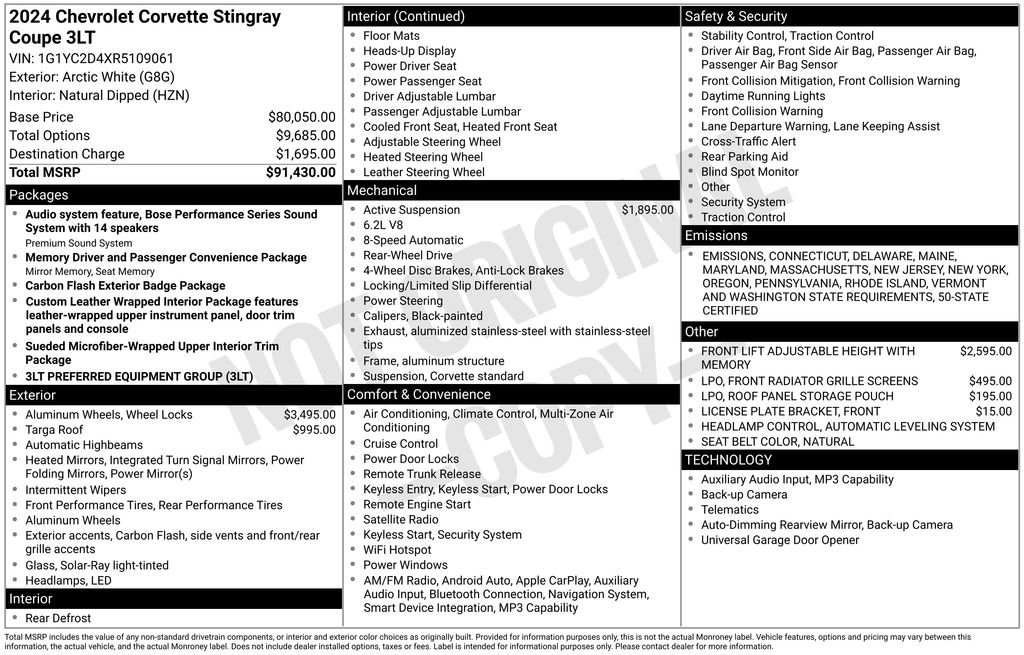 Used 2024 Chevrolet Corvette Stingray Premium Cpe w/ 3LT image 27