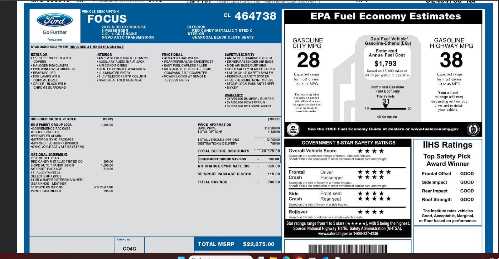 Used 2012 Ford Focus SE image 4