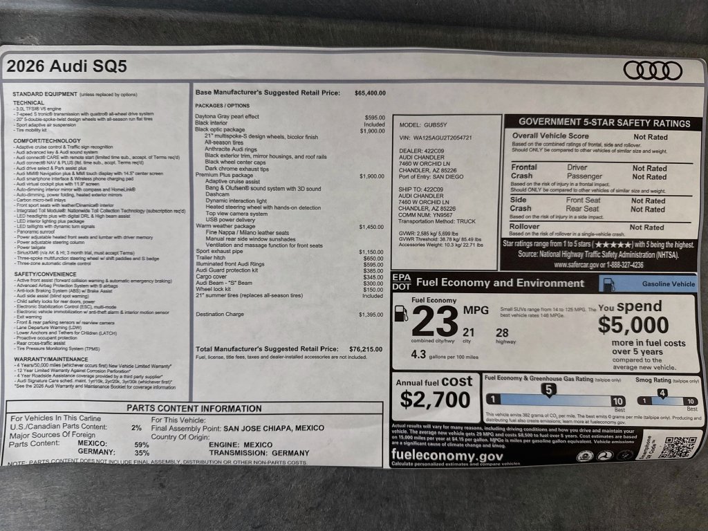 New 2026 Audi SQ5 Premium Plus AWD/4WD image 9
