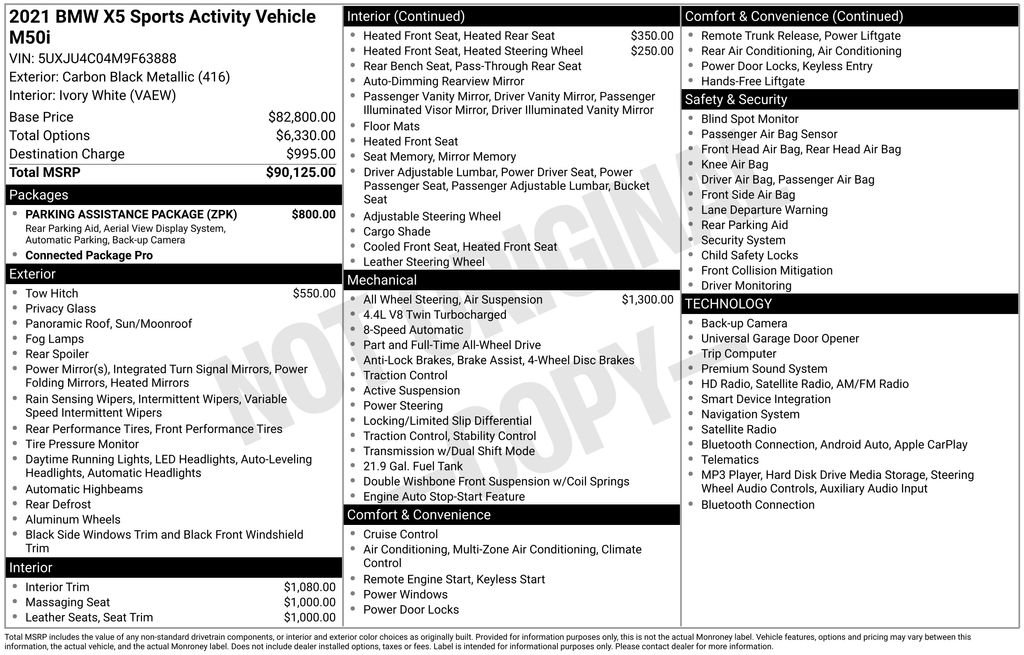 Used 2021 BMW X5 M50i w/ Parking Assistance Package AWD/4WD image 9