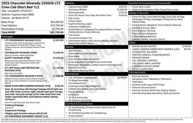 New 2026 Chevrolet Silverado 2500 LTZ w/ LTZ Convenience Package image 6