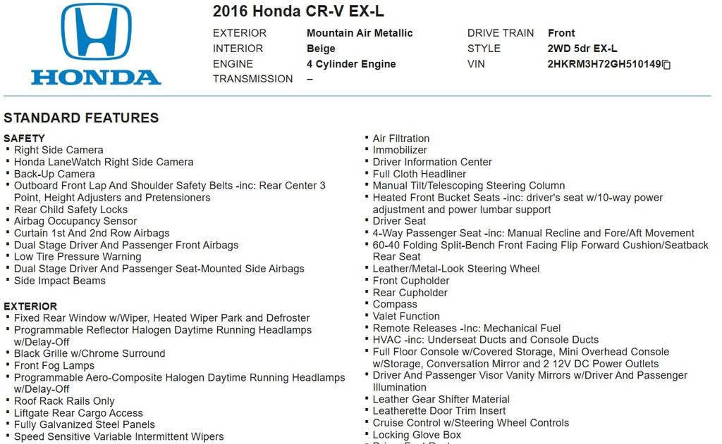 Used 2016 Honda CR-V EX-L image 18