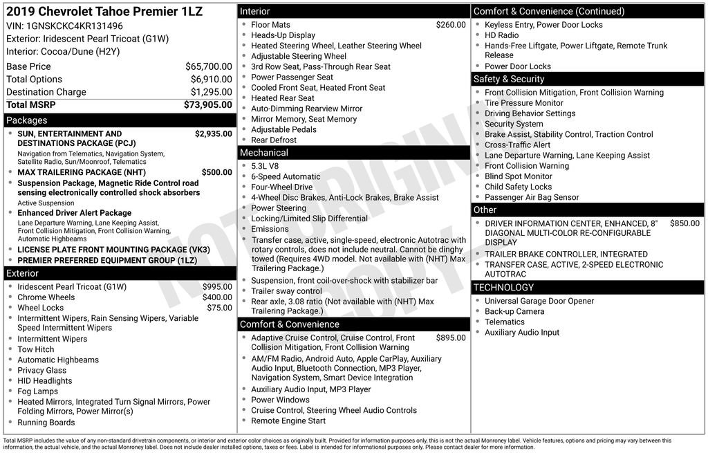 Certified 2019 Chevrolet Tahoe Premier AWD/4WD image 23