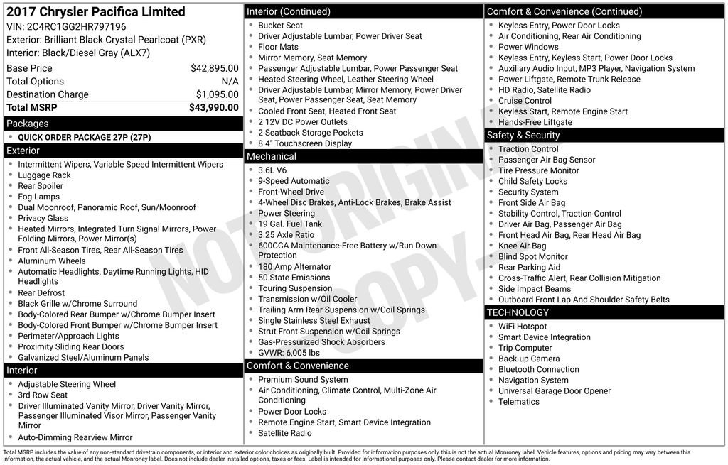 Used 2017 Chrysler Pacifica Limited image 6