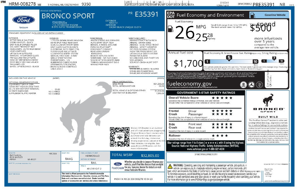 Used 2023 Ford Bronco Sport Big Bend AWD/4WD image 11
