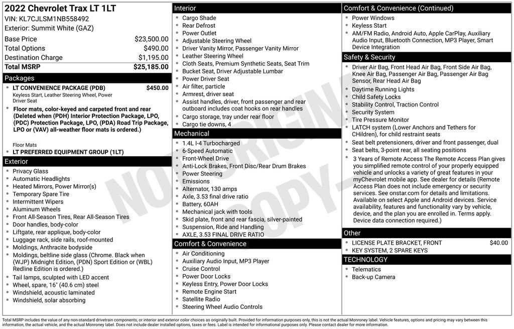 Certified 2022 Chevrolet Trax LT w/ LT Convenience Package image 33