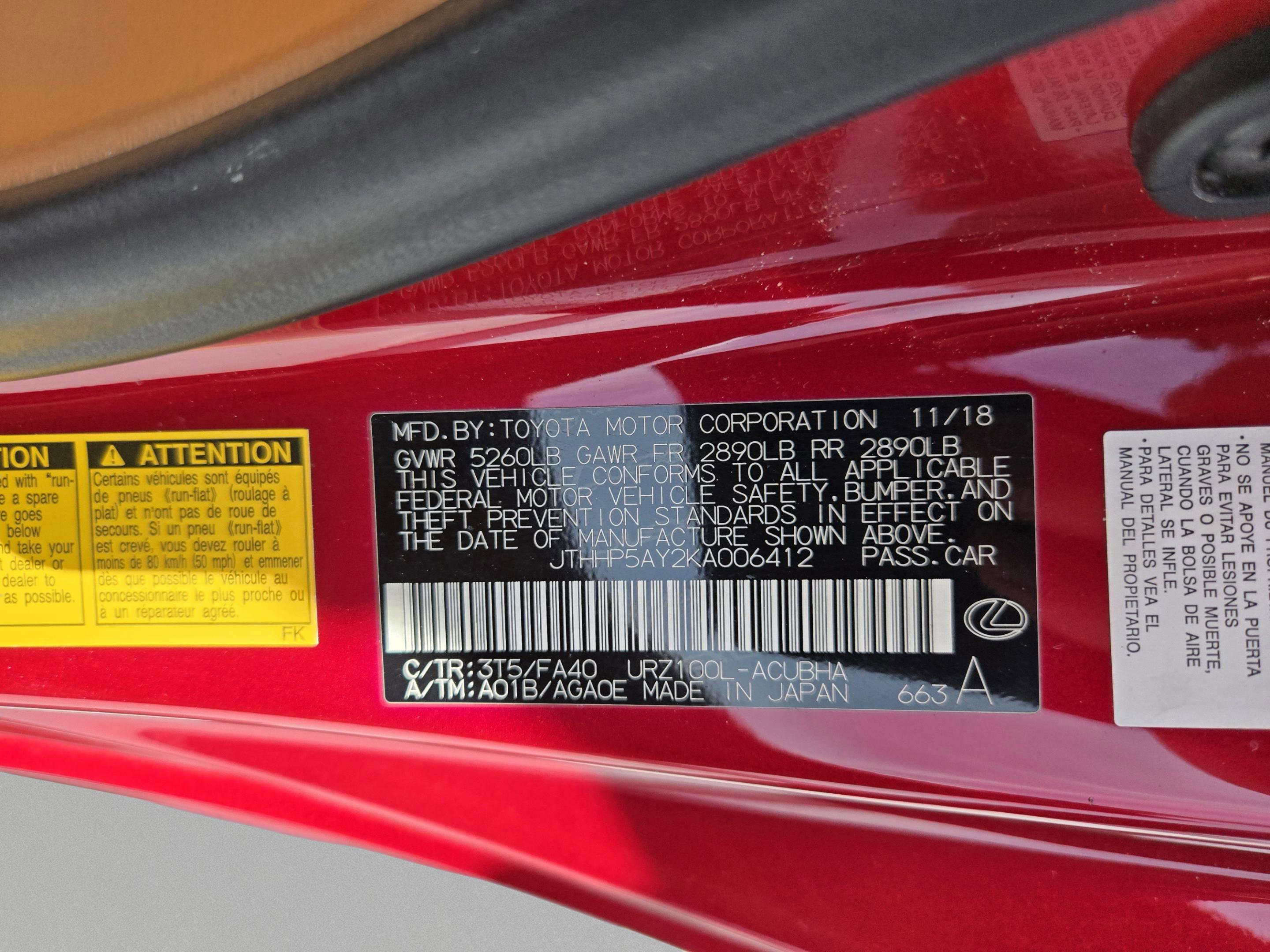 Used 2019 Lexus LC 500 Coupe w/ Performance Package RWD image 29
