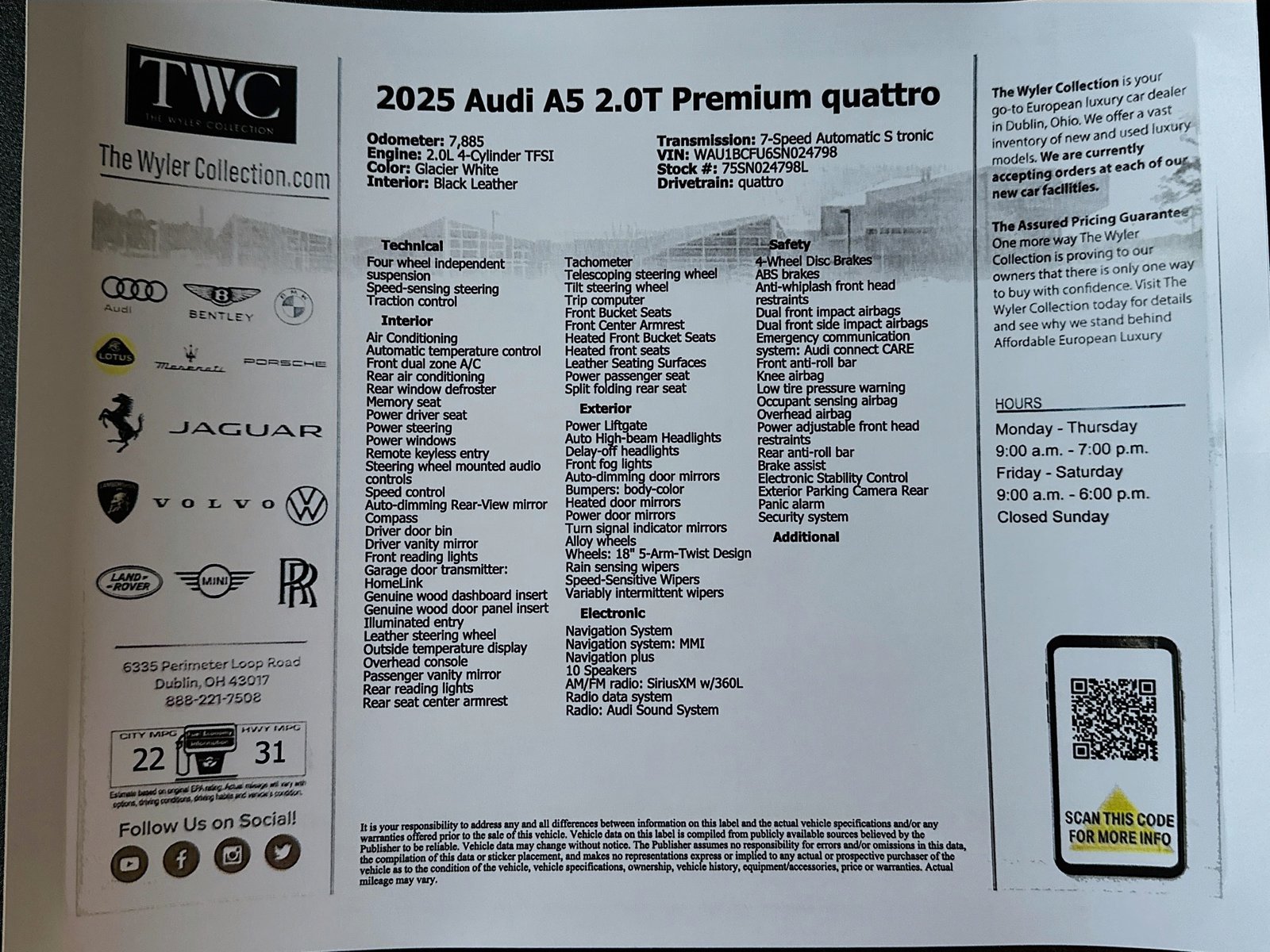 Certified 2025 Audi A5 Premium w/ Convenience Package AWD/4WD image 49