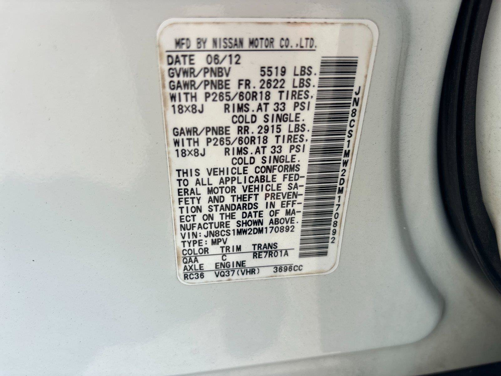 Used 2013 INFINITI FX37 AWD w/ Premium Pkg image 12