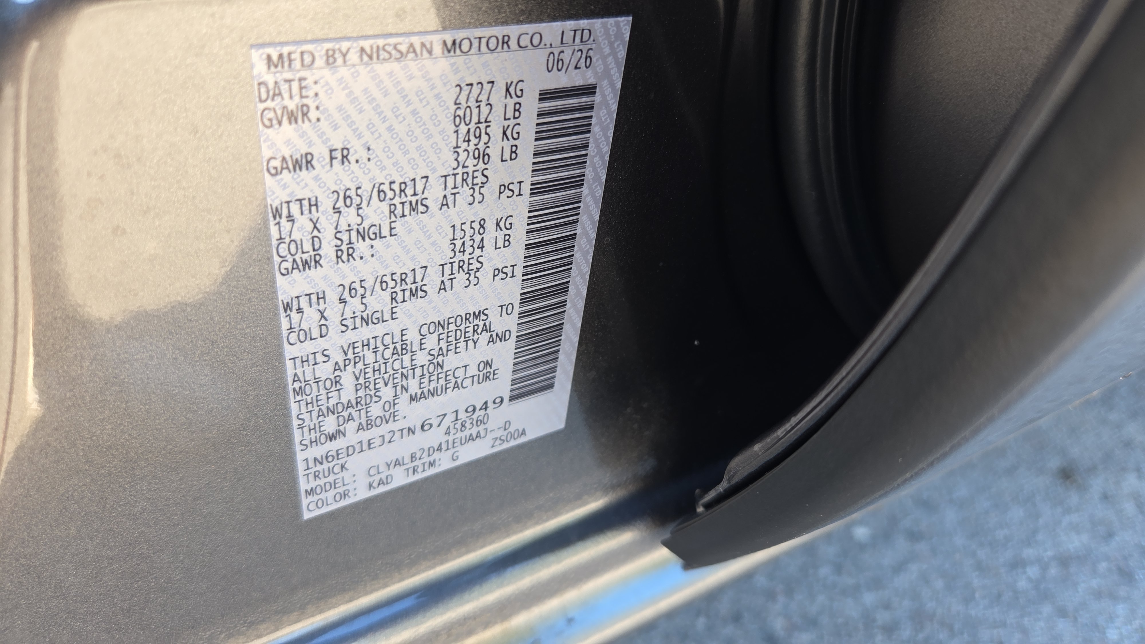 New 2026 Nissan Frontier SV w/ All-Weather Content Package RWD image 16