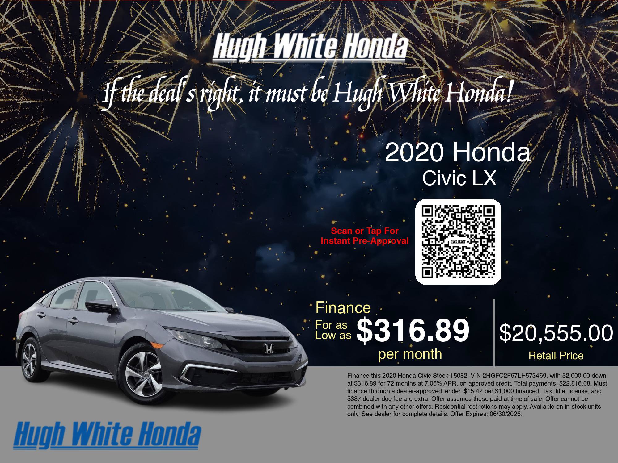 Used 2020 Honda Civic LX image 3