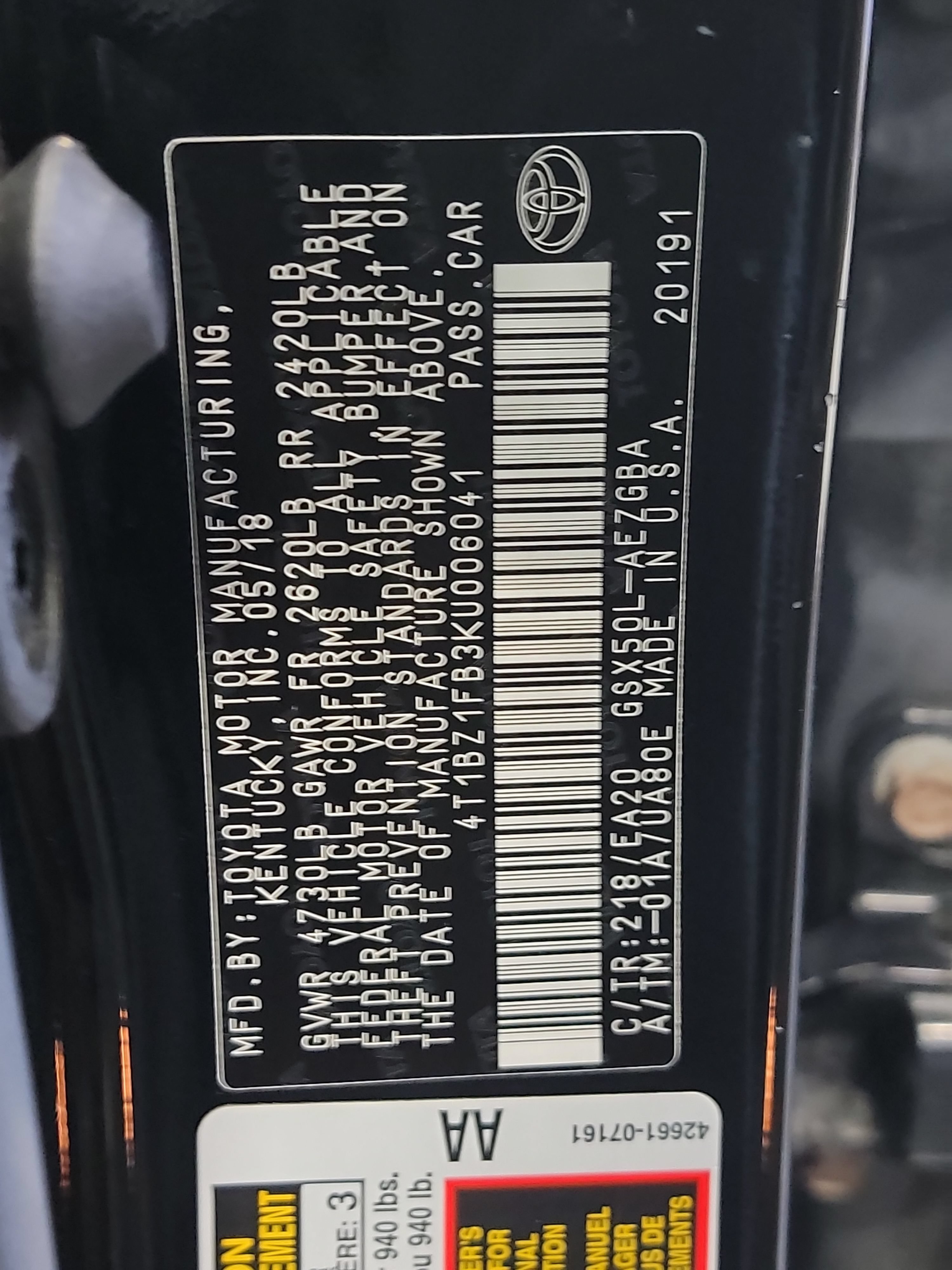 Used 2019 Toyota Avalon XLE w/ Moonroof Package FWD image 33