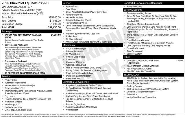 Used 2025 Chevrolet Equinox RS w/ Safety and Technology Package video 2