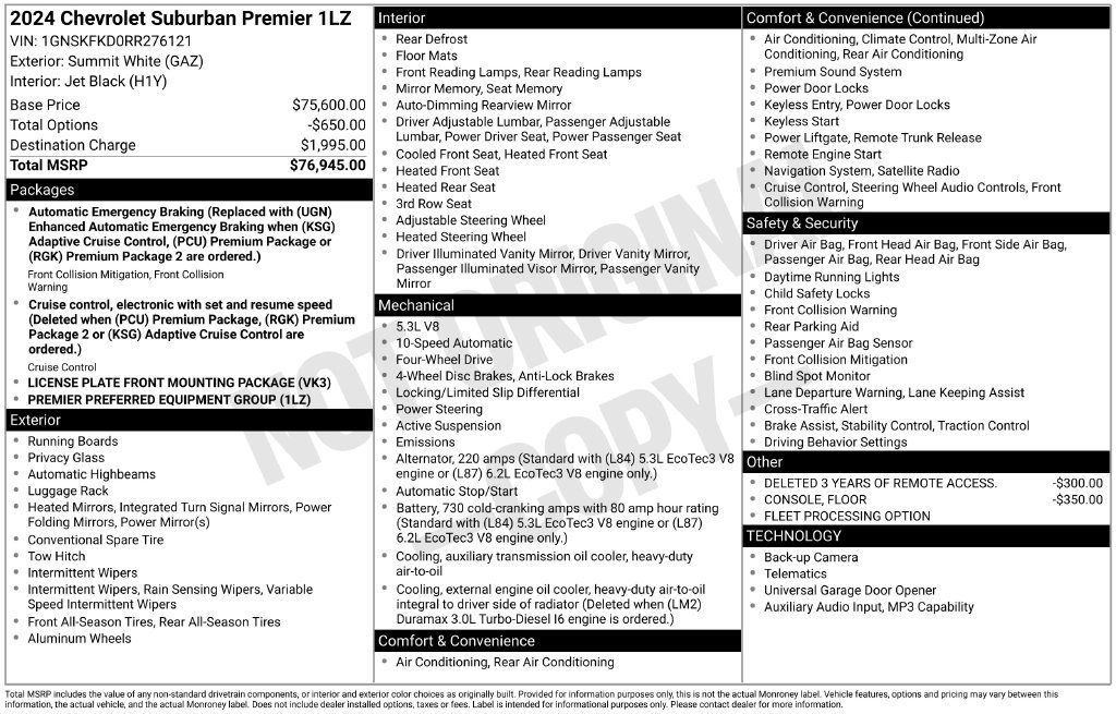 Used 2024 Chevrolet Suburban Premier AWD/4WD image 34