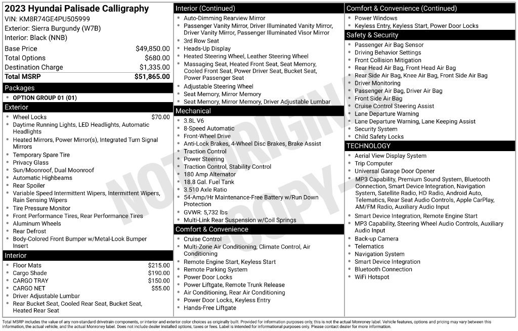 Used 2023 Hyundai Palisade Calligraphy FWD image 36