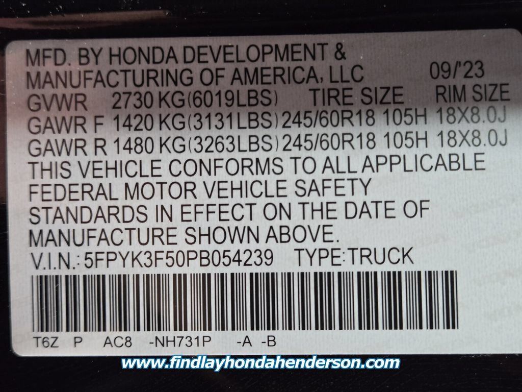 Certified 2023 Honda Ridgeline RTL image 14