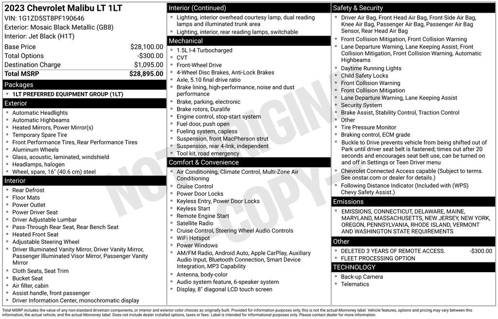 Used 2023 Chevrolet Malibu LT image 2
