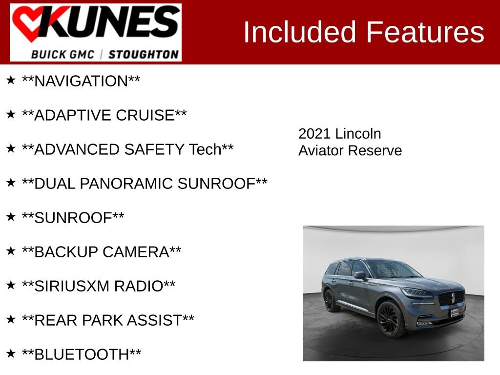 Used 2021 Lincoln Aviator Reserve w/ Equipment Group 208A AWD/4WD image 2